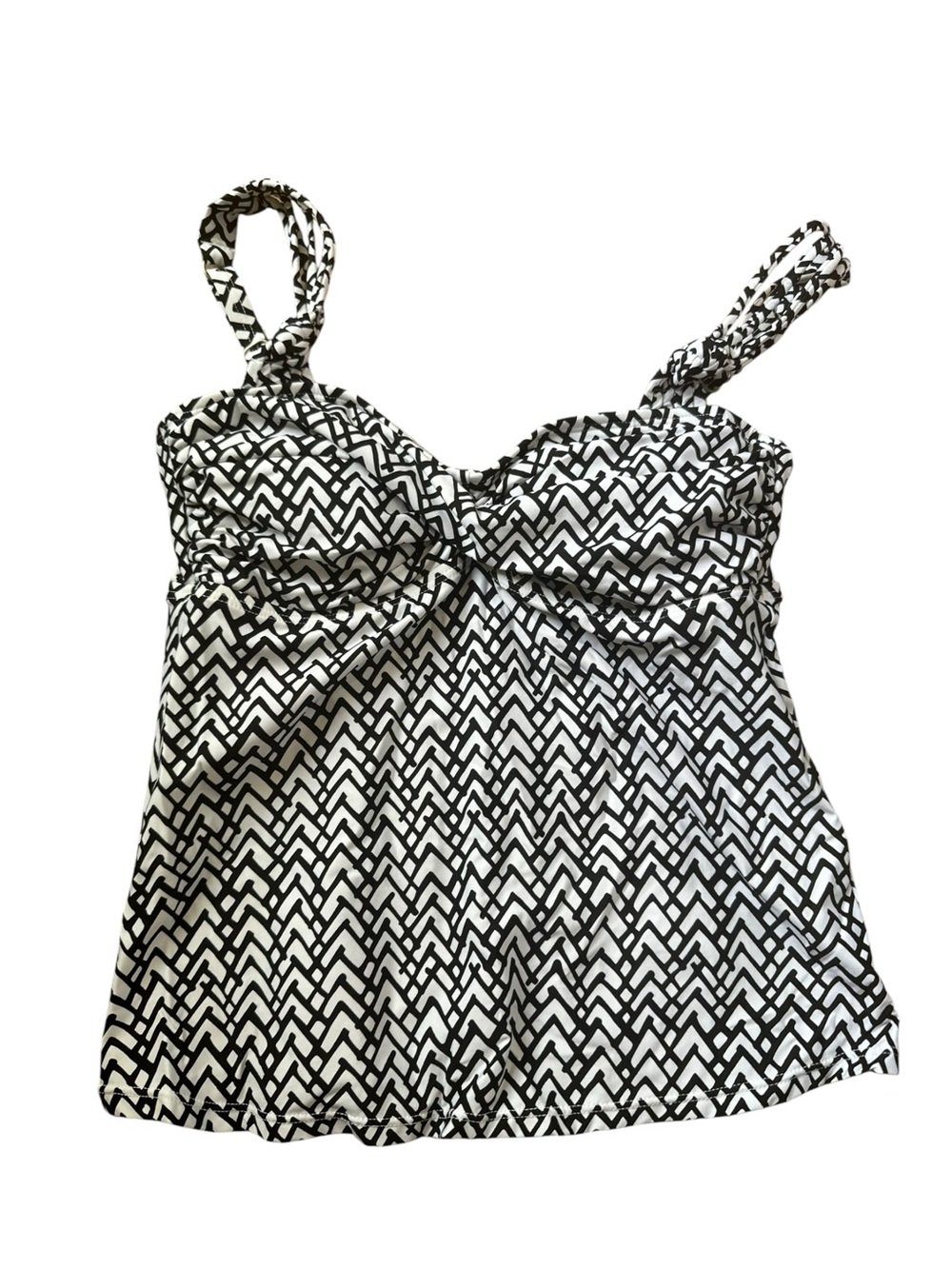 Dana Buchman Black & White Geometric Tankini Top – Size 6
